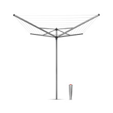 Brabantia - Topspinner - 40 Metres of Clothes Line - UV-Resistant & Non-Slip Lining - Smooth Turns - Umbrella System - Rotary Dryer with Ground Spike