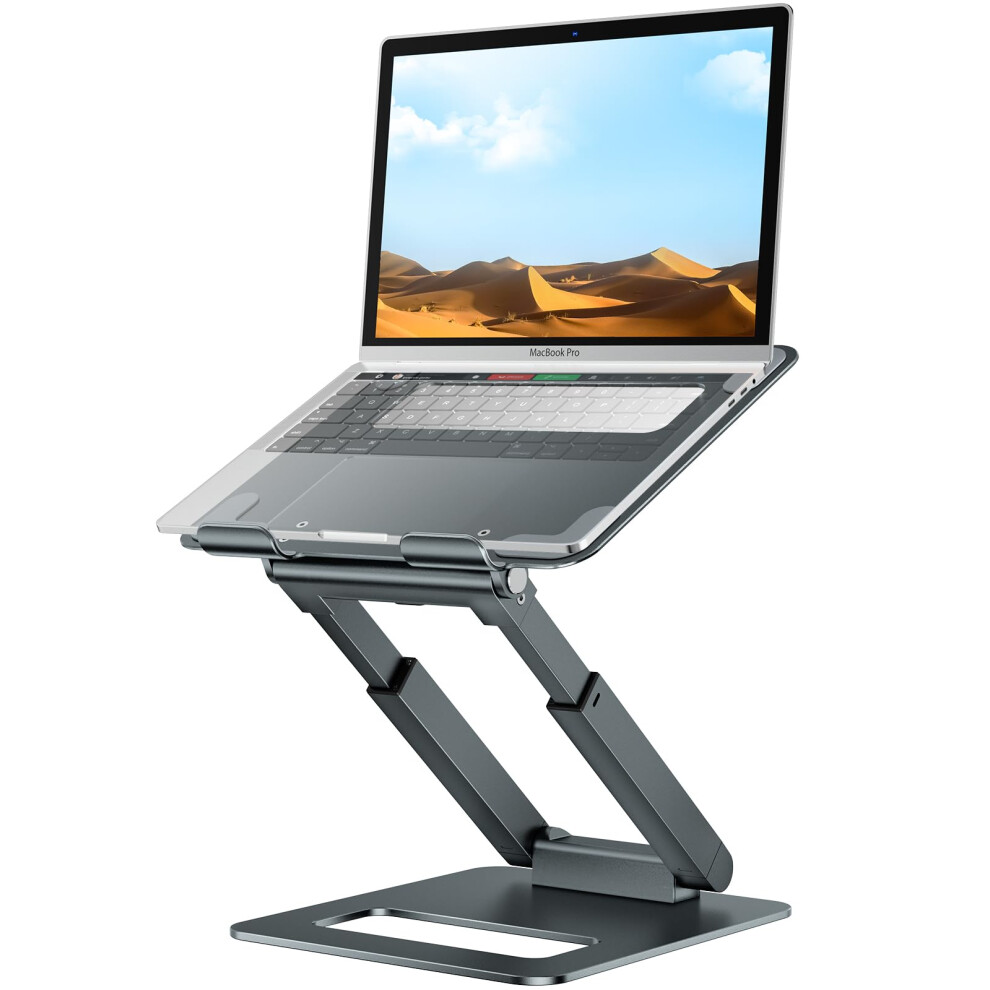 Laptop Stand For Desk Adjustable Height, Ergonomic Sit Stand Computer Stand For Good Posture, Aluminum Standing Laptop Riser For Protecting Spine 5051219284021