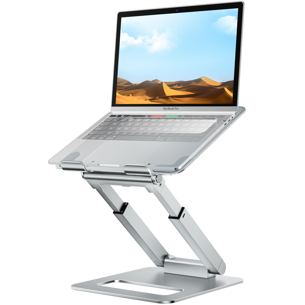 Laptop Stand For Desk Adjustable Height, Ergonomic Sit Stand Computer Stand For Good Posture, Aluminum Standing Laptop Riser For Protecting Spine 5051219284014