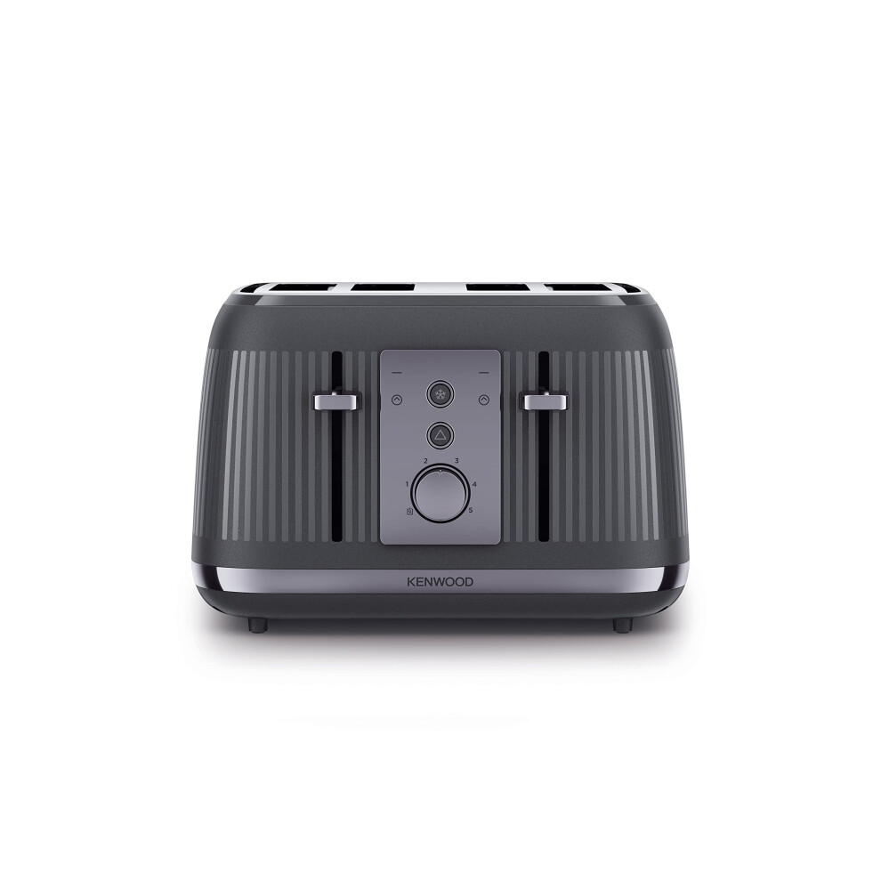 Kenwood Dusk Toaster, 4 Slot Toaster, Reheat, 5 Browning Settings, Defrost And Cancel Functions, Pull Crumb Tray, TFP30.000GY, 1800W, Slate Grey