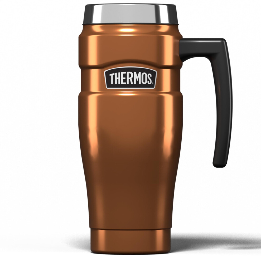 Thermos Stainless King Copper Travel Mug (470ml), Reusable Insulated Stainless Steel Coffee Cup for Hot or Cold Drinks, Vacuum Sealed Water Flask with