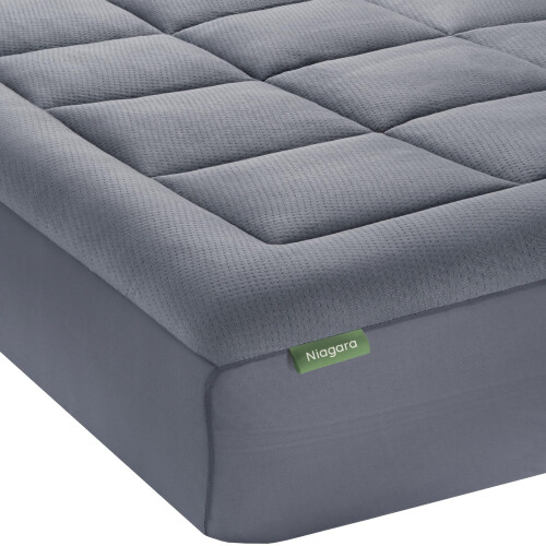 Niagara Bamboo Mattress Topper Kingsize Bed - 2.5 cm Thick Breathable Pillow Top Mattress Pad for Back Pain Relief - Pocket Topper Fits 20-50 cm