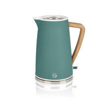 Swan SK14610GREN Nordic Jug Kettle, Wood Effect, Soft Touch, 1.7L 3KW, Matte Pine Green