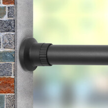 Tension Rod Shower Rail Curtain Poles, Shower Curtain Rail Heavy Duty Room Divider Curtain Rod, Adjustable Bathroom Rust Free Extendable Window