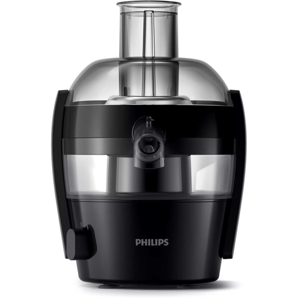 Philips Viva Collection Compact Juicer, 1.5 Litre, 500 Watt, Quick Clean Technology, Drip Stop, Dishwasher Safe Parts, See-Through Pulp Container,