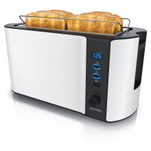 arendo - Frukost 4 slice long slot toaster - double wall housing ? with warming rack ? 6 browning settings ? auto bread centring ? reheat defrost