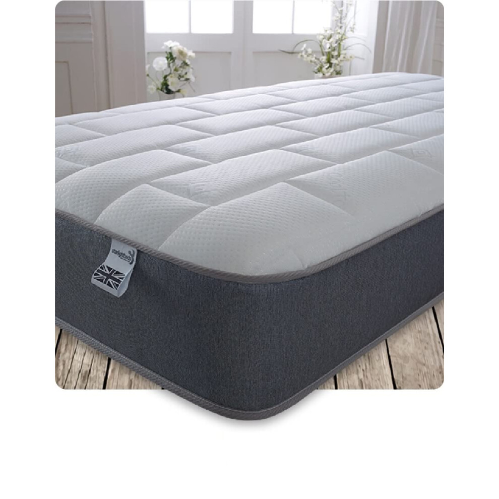 Starlight Beds Essentials Large Brick 2ft6 x 5ft9 Hybrid Spring and Memory Foam Mattress. Budget-Friendly with Elegant Grey Design, Soft Firmness, 7.5-image-OPC-PGN95YN-NEW
