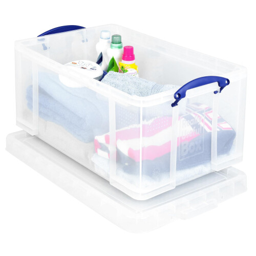 Really Useful Really Useful Box Plastic Storage 64 Litre Clear (Pack of 2) 1