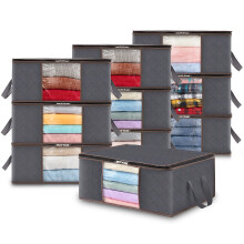 Lifewit 35L Clothes Storage Bag Foldable Storage Boxes with Lids Underbed Wardrobe Storage Organiser with Sturdy Fabric Clear Window for Clothing
