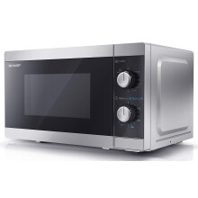 SHARP YC-MG01U-S Compact 20 Litre 800W Manual control Microwave with 1000W Grill, 5 power levels, defrost function, LED cavity light - Silver