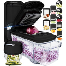 Vegetable Chopper Cutter Mandoline Slicer Cheese Grater - Food Onion Salad Veggie Chopper with Container - French Fry Potato Dicer Slicer Cutter -