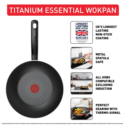 Tefal Tefal Titanium Essential Non-Induction Non-Stick Wok 28cm 1