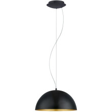 Eglo Gaetano 1 Pendant lamp, 1-Light Pendant lamp, Steel Hanging lamp, Colour: Black, Gold, Socket: E27, ?: 38 cm