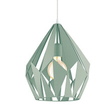 Eglo Pendant Lighting Carlton-P, Vintage and Retro Ceiling Light Fitting Made of Pastel Light Green Steel, Hanging lamp for Dining and Living Room,