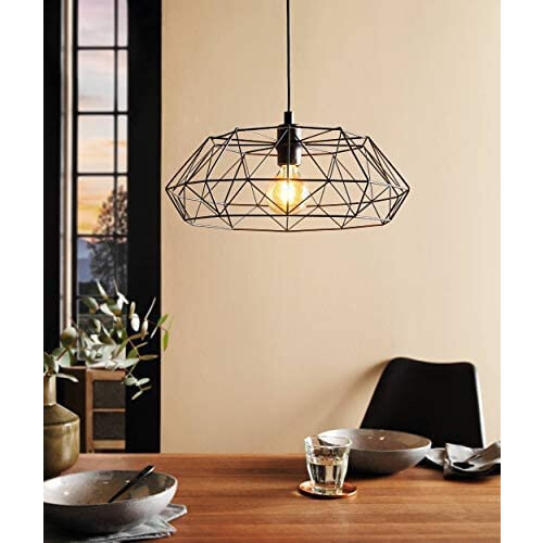 EGLO EGLO 49487 E27 Black Pendant Lamp Carlton 2 1