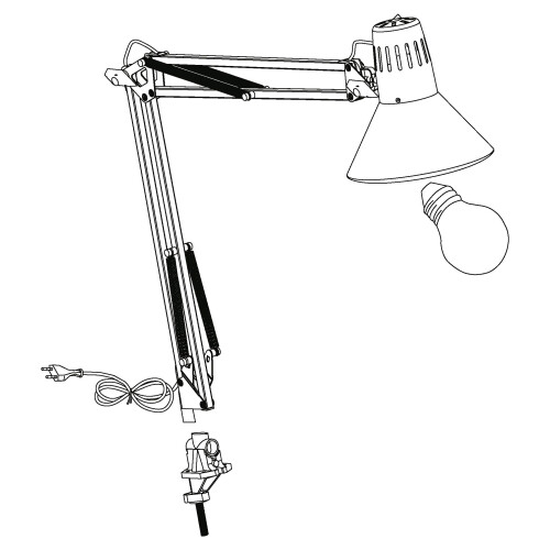 EGLO Eglo E27 Modern Silver Adjustable Clip on Desk Light 'FIRMO' 2
