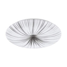 EGLO Nieves LED Ceiling Light, Diameter 51 cm, Crystal Effect Ceiling Light Made of Plastic and Metal, Living Room Lamp in White, Silver, Bedroom