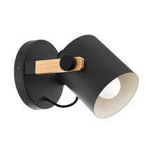 Eglo Hornwood Wall lamp, 1-Light Vintage Wall lamp in Industrial Design, Retro lamp Made of Steel and Wood, Colour: Black, Cream, Brown, Socket: E27