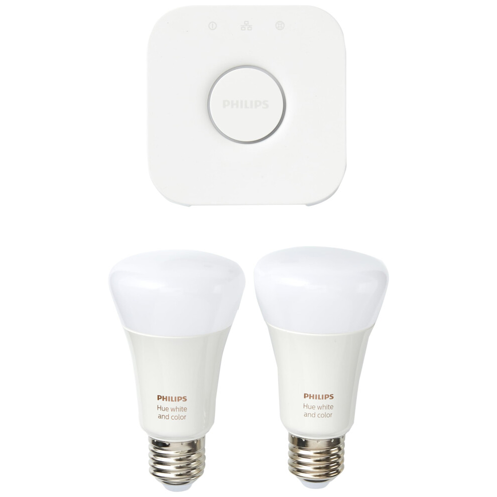 Philips Hue White & Color Ambiance Starter Set of 2 Lamps, Plastic, 19 W, White-image-OPC-PGN977T-NEW