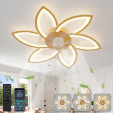 YUNLONG 30.7" Ceiling Fans with Lights and Remote Led Living Room Dimmable Ceiling Lights DC Motor Ceiling Fans with Lamps Reversible 6-Speed Lighting