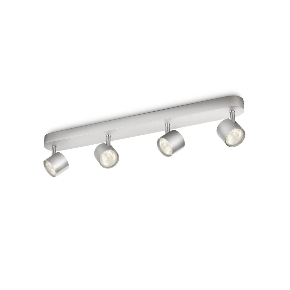 Philips Myliving Star 4 Bar Spot Ceiling (Integrated 4 X 3 W Led Bulb) - Aluminium Light