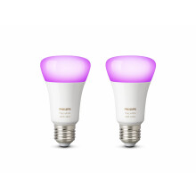 Philips Hue White and Colour Ambiance LED Smart Light Bulb 2 Pack [E27 Edison Screw] 60W Equivalent, with Bluetooth, Works with Alexa, Google