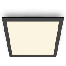Philips LED Panel Square Ceiling Light SceneSwitch Dimmable 2700K 12W [Warm White - Black]. for Indoor Lighting, Livingroom and Bedroom