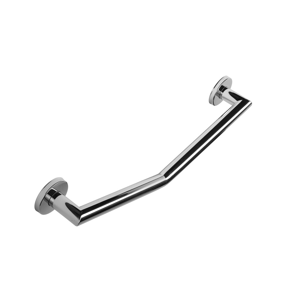 Croydex Modern Angled Safety Support Rail Stainless Steel Grab Bar for Bathroom, Chrome