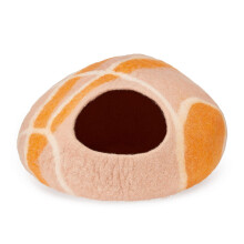 Cat Cave, Everest Cat Bed, Handmade using 100% New Zealand Wool (Orange Creme)
