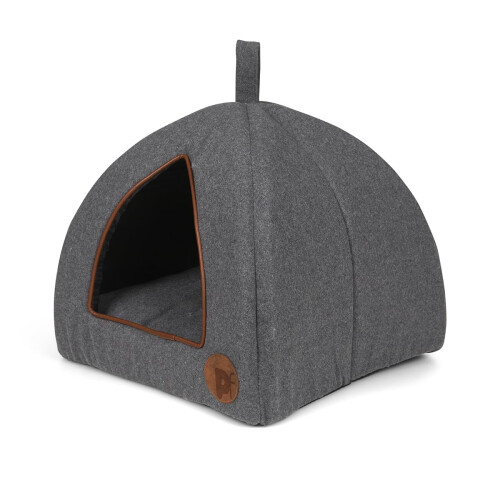 Petface Graphite Grey Felt Igloo Cat Bed 1