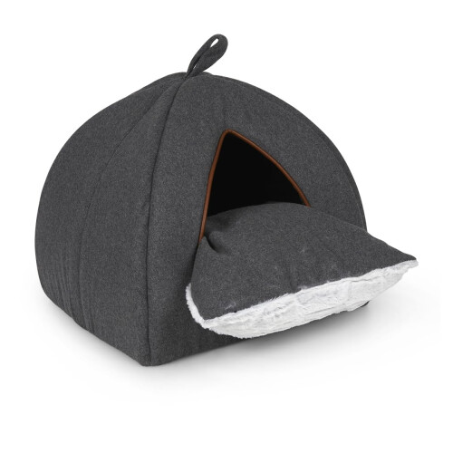 Petface Graphite Grey Felt Igloo Cat Bed 2