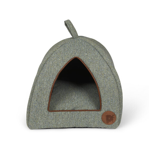 Petface Sage Herringbone Igloo Cat Bed