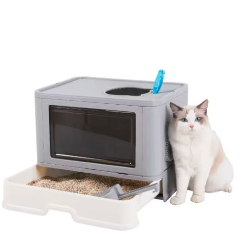 Foldable Cat Litter Box Front Entry & Top
