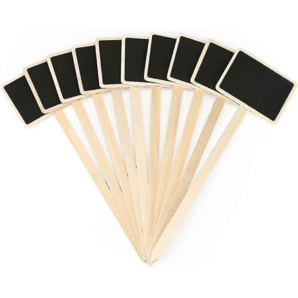 20 Pièces 18.6cm Bois Etiquette Plante Extérieur Jardin Potager Plante Tableau Noir Etiquette