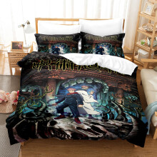 (1, 140*200 three-piece set) New three-piece set 3D digital printed quilt cover pillow cover bedding, magic return to battle bed mold picture bedding set