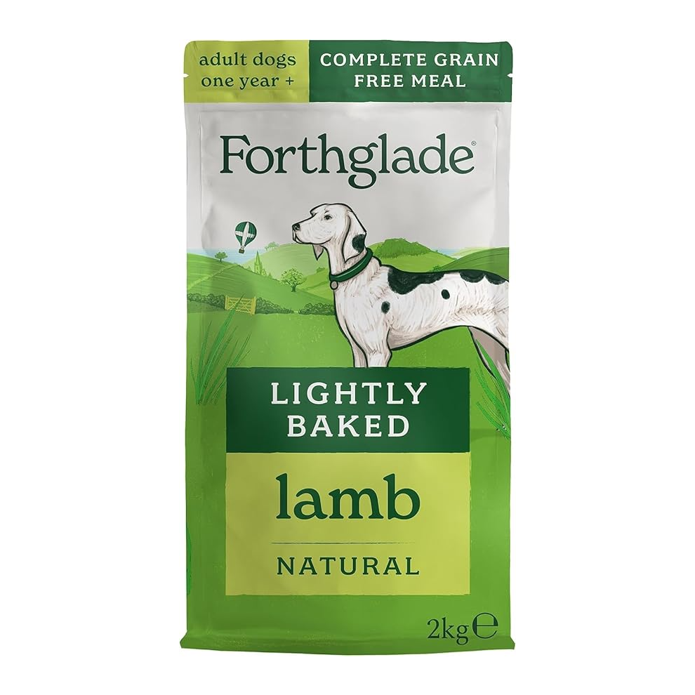 New Forthglade Dry Dog Food, Lightly Baked, (2Kg Resealable Bag), Adult Dogs, Lamb With Sweet Potato, Free Dog Food W Grain