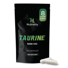 Nutrality Taurine Supplement 1000mg 240 Capsules High Strength Energy