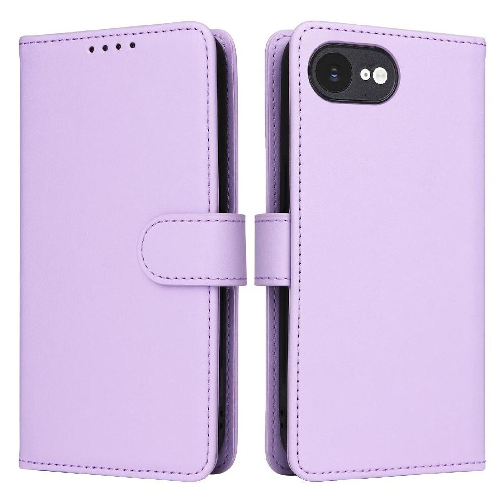 (Purple) Flip Case For Iphone 16E Wireless Charging Flip Cover Wallet Rfid Blocking Detachable Design Purple 764544144957