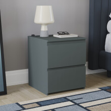 (Jasper Green) Denver 2 Drawer Large Bedside Chest Storage Unit