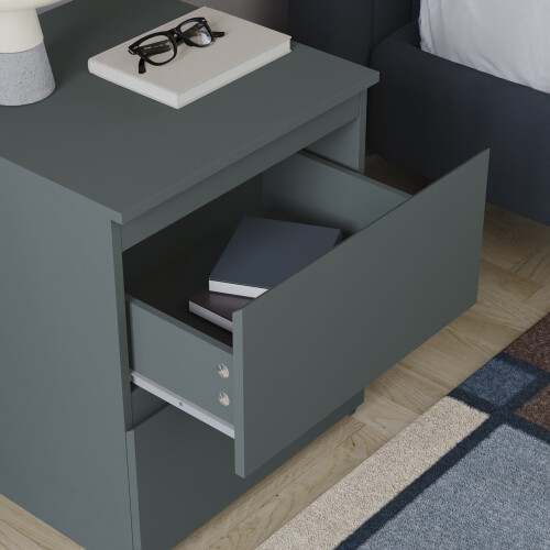 Vida Designs (Jasper Green) Denver 2 Drawer Large Bedside Chest Storage Unit 2