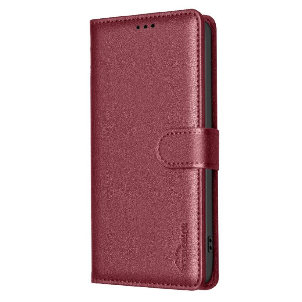 (Red) Flip Case For Iphone 16E Card Holder Kickstand Wallet Pu Leather Rfid Blocking Magnetic Red 764544145602