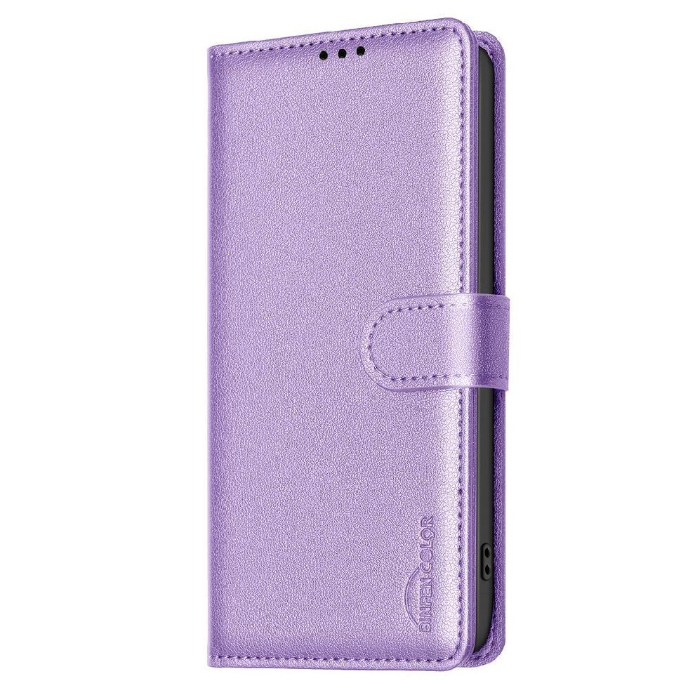 (Purple) Flip Case For Iphone 16E Card Holder Kickstand Wallet Pu Leather Rfid Blocking Magnetic Purple 764544145626