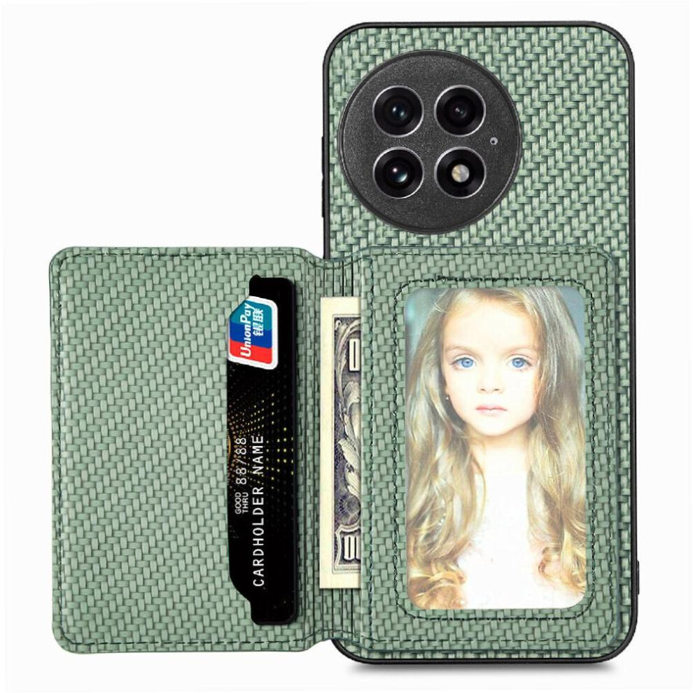 Photos - Case   for Oneplus 13 Stand Function Magnetic Card Holder Complete Camera Safety Rfid Blocking(Green)
