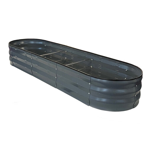 Selections Large Metal Oval Raised Vegetable Bed in Dark Grey (170cm)