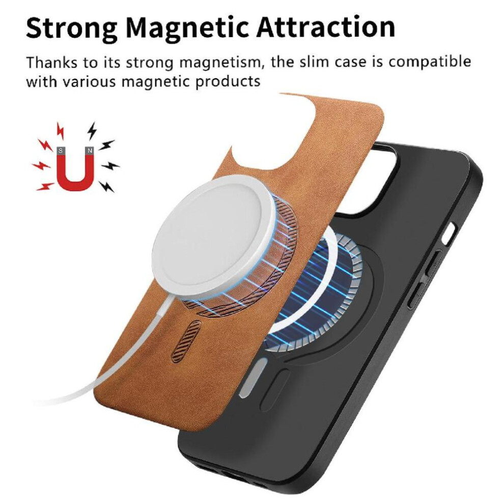 (Brown) Case For Oneplus 13R Slim Wireless Charging Magsafe Car Mounts Lightweight Brown 764544146487