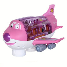 (8811-18 Pink) 3-year-old and above Interactive Electric 360-degree Rotation Aircraft Toy, Mixed Color Plastic Model with Lights