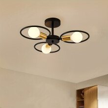 (1pc) Industrial-Style Semi-Flush Ceiling Light: E26/E27 Bulb Base, Metal Shade, Hardwired