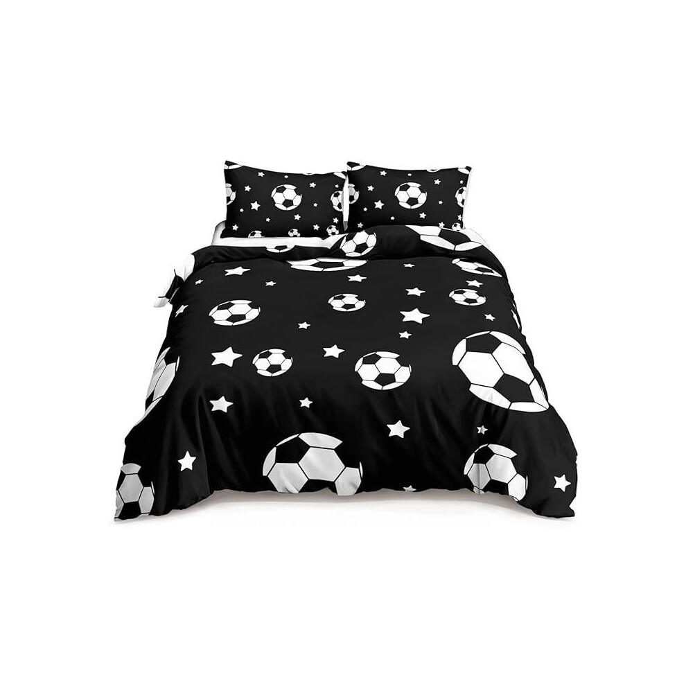 (2, Quilt cover 160*200*1 pillow cover 50*75*2) New cartoon soccer sheets and quilt cover bedding set three-piece set digital printed student dormitor-image-OPC-PGN9NXF-NEW