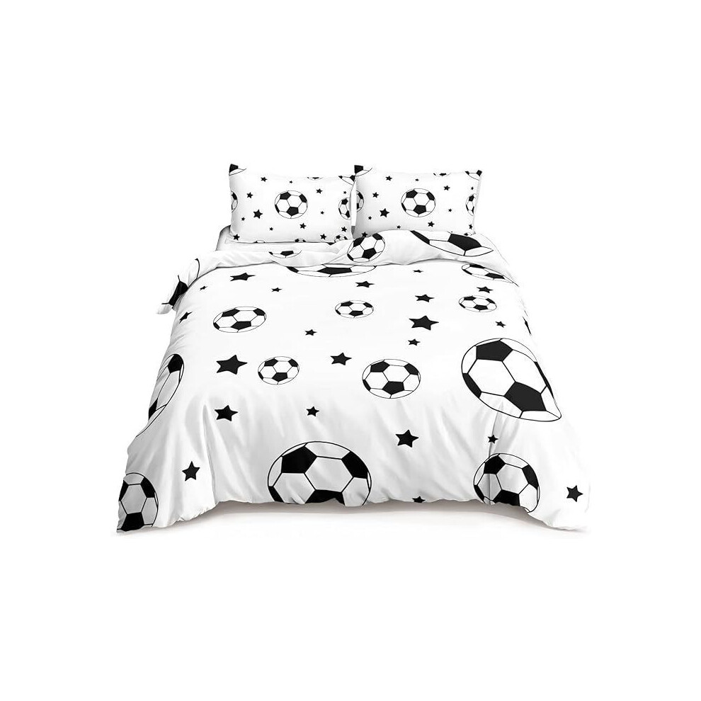 (1, Quilt cover 180*220*1 pillow cover 50*75*2) New cartoon soccer sheets and quilt cover bedding set three-piece set digital printed student dormitor-image-OPC-PGN9NWJ-NEW