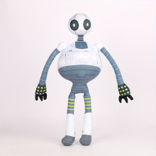 (White) 42cm Soft Polyester Wild Robot Roz Plush Figure - Home Decor & Birthday Party Favor for All Ages